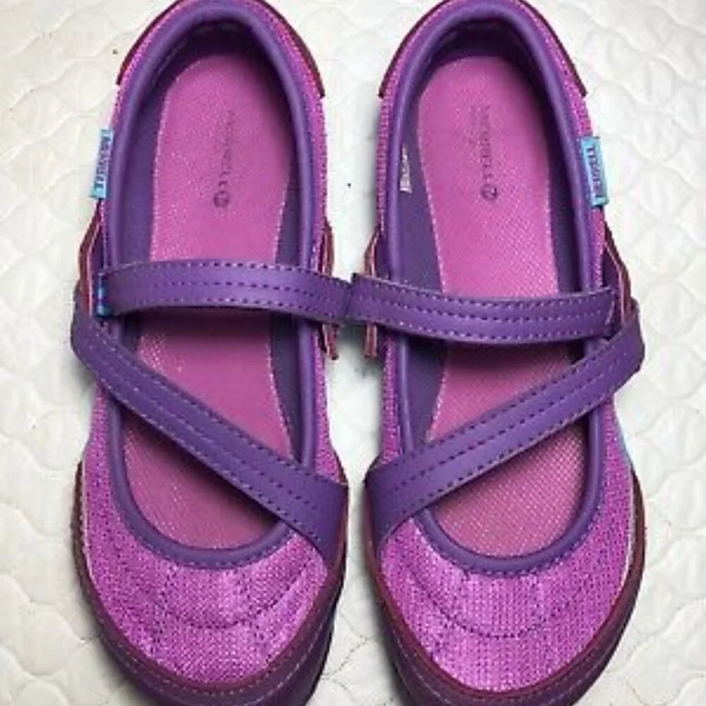 Merrell‎ Girl's Purple Z Strap Performance Outdoor Mary Jane Casual Shoes Size 4